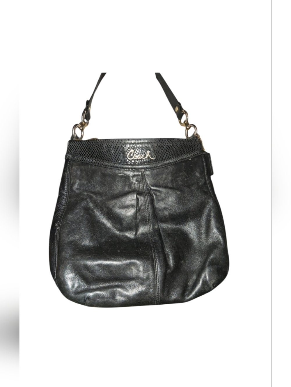 Coach Ashley Black Leather Shoulder Bag